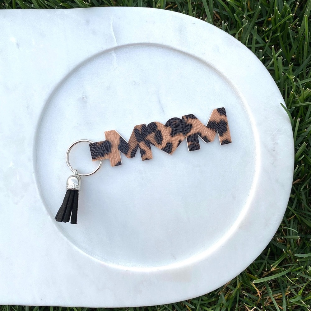 Leopard print handmade keychain